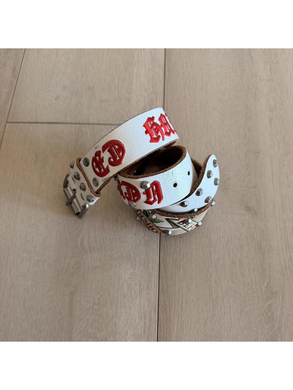 Ed Hardy Men's White and Multi Belt